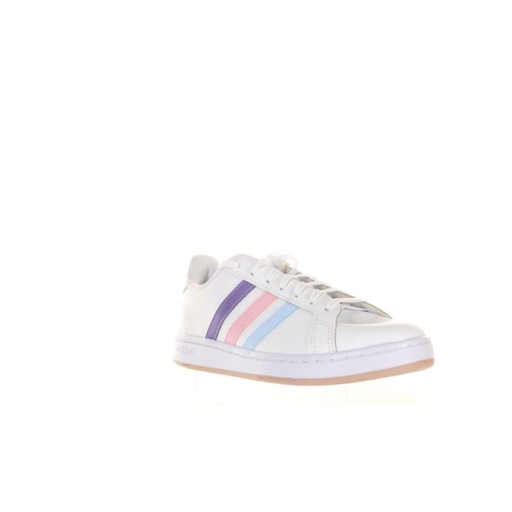 Adidas Mens Grand Court White Tennis Shoes Size 9 multi rainbow
